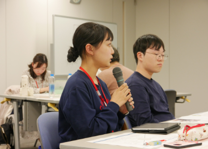 取材先学生の模擬インタビュー